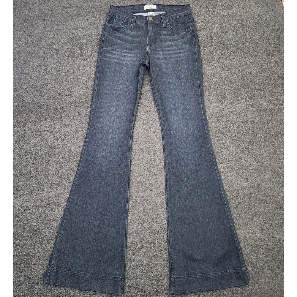Judy Blue Womens 7|28 Blue Dark Wash Flare Leg Jeans Festival Boho USA Made